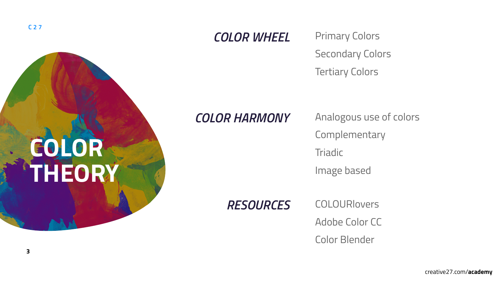 The ideas on a color wheel