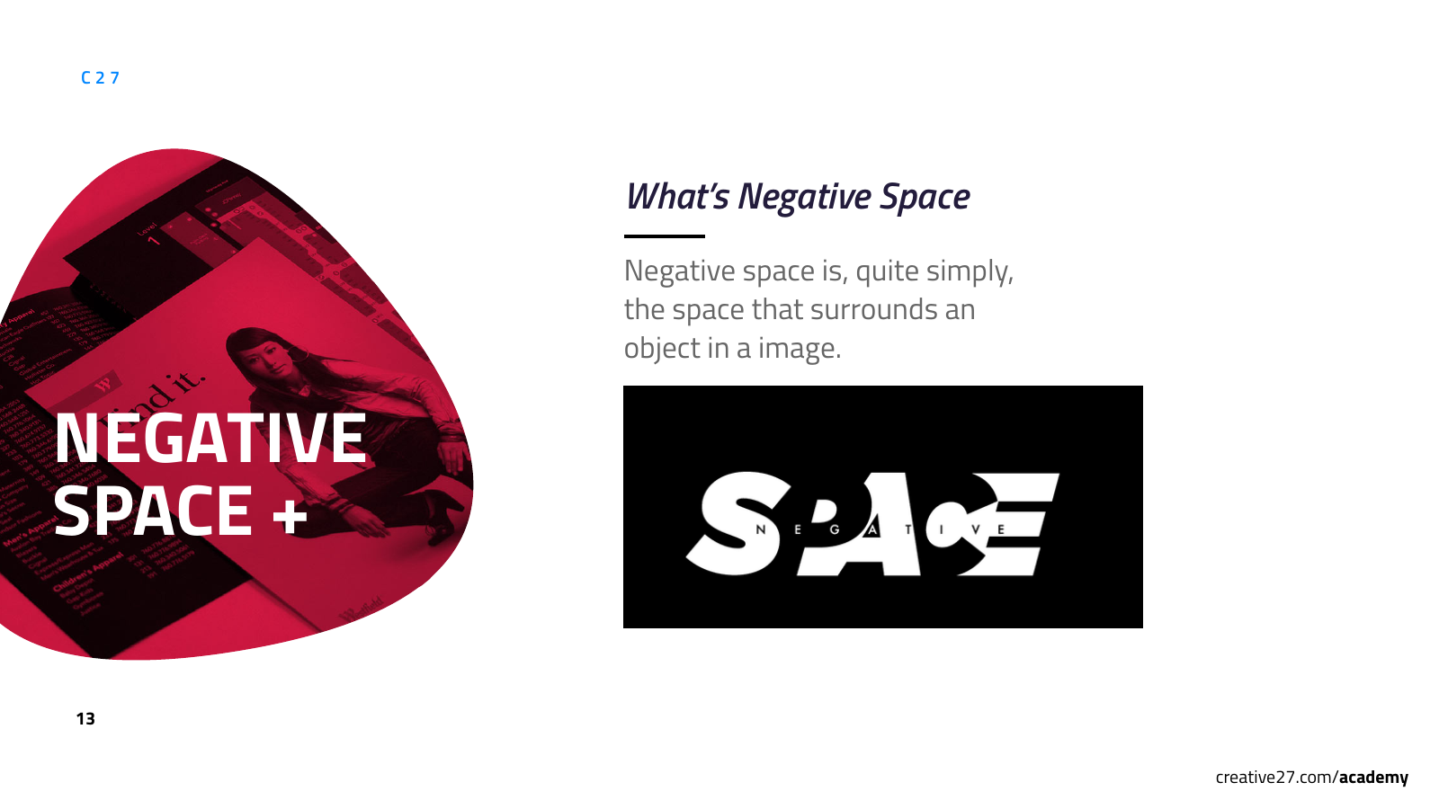 Negative space is the empty area
